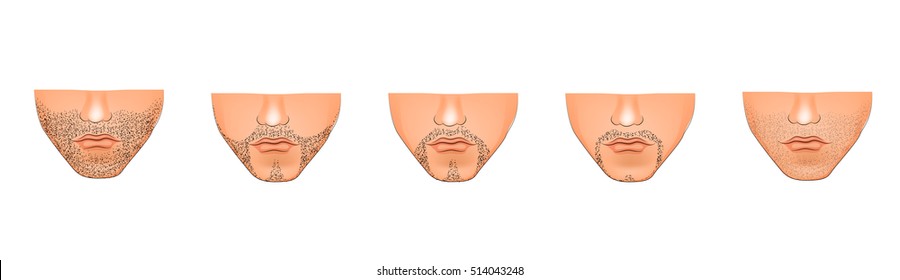 illustration of stubble on his chin. Male