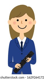 Illustration of a student attending a graduation ceremony.