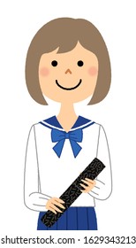 Illustration of a student attending a graduation ceremony.