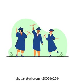 an illustration of a student celebrating a graduation moment