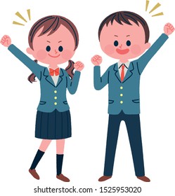 
Illustration of student doing guts pose