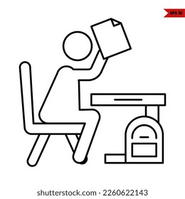 illustration of student line icon 