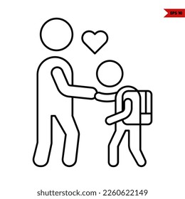 illustration of student line icon 
