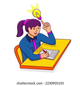 ilustración de un estudiante que realiza un examen