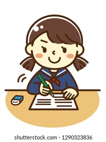 Illustration of a student in uniform