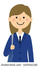 It is an illustration of a student in uniform.