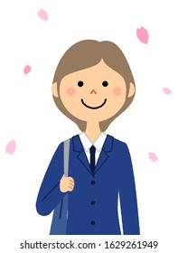 It is an illustration of a student in uniform.
