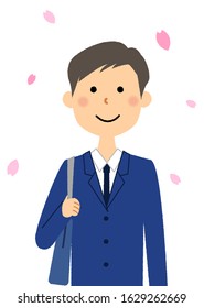 It is an illustration of a student in uniform.