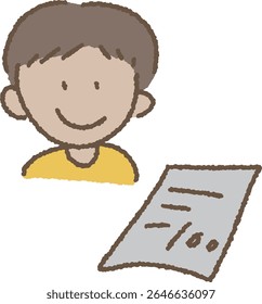 Illustration of a student who got full marks on a test