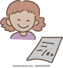 Illustration of a student who got full marks on a test