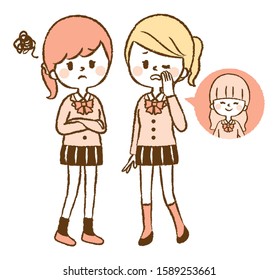 Illustration of students saying bad