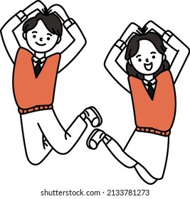 Illustration of students' various daily lives and facial expressions.