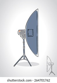 illustration of studio strip box with a black outline isolated on white
