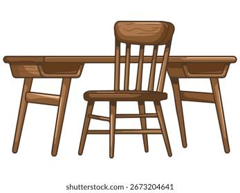 Ilustração de uma mesa de estudo