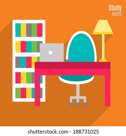 Illustration of study in flat style