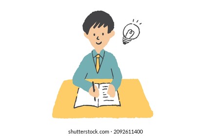 Illustration of studying high school students.