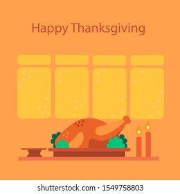Illustration with stuffed chicken and candles