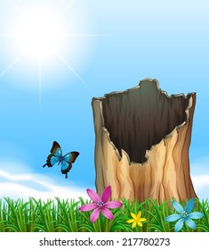 Illustration of a stump of a tree