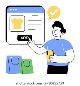 Um estilo de ilustração de adicionar item