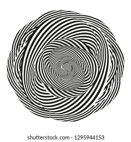 Illustration of the style of Escher. Hypnotic circle for psychology or philosophy.
