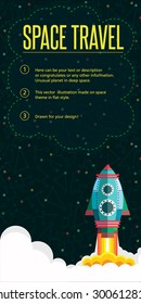 Illustration in style flat about outer space.