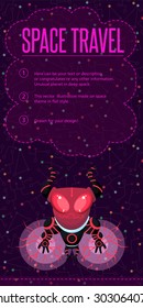 Illustration in style flat about outer space.