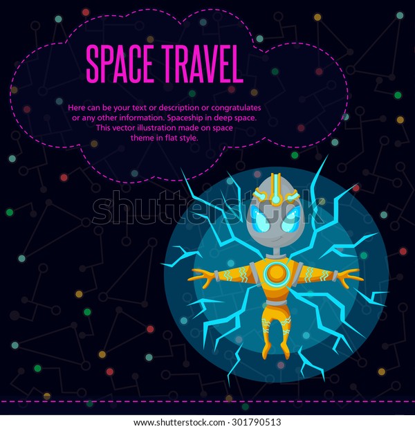Illustration Style Flat About Outer Space Stock Vector (Royalty Free