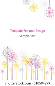 illustration in style of flat design with beautiful flowers - dandelions.