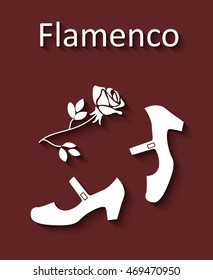 illustration in style of flat design dedicated to the flamenco dance.
