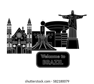 illustration in style of flat design dedicated to Brazil.