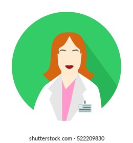 Illustration in style of a flat design with a man scientist.