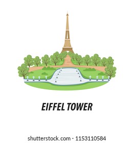 illustration in the style of a flat design on the theme of the sights of Paris.
