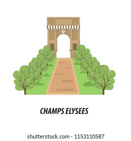 illustration in the style of a flat design on the theme of the sights of Paris.