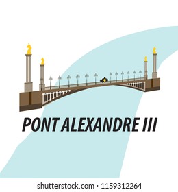 illustration in the style of a flat design on the theme of the sights of Paris.