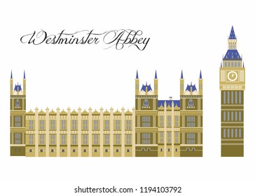illustration in the style of a flat design on the theme of the sights of UK.