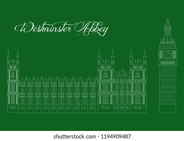 illustration in the style of a flat design on the theme of the sights of UK.