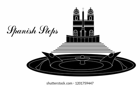 illustration in the style of a flat design on the theme of the spanosh steps.