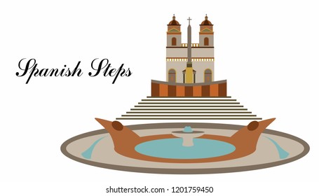 illustration in the style of a flat design on the theme of the spanosh steps.