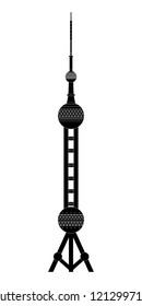 illustration in the style of a flat design on the theme of Oriental Pearl Tower.