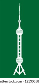 illustration in the style of a flat design on the theme of Oriental Pearl Tower.