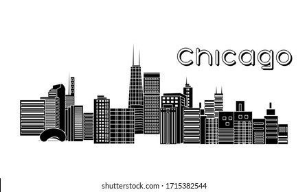 illustration in style of flat design on the theme of Chicago.
