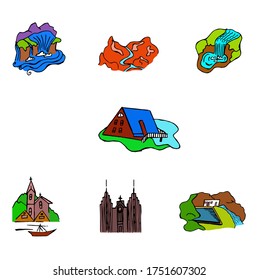 
ilustración en estilo de diseño plano sobre el tema de Islandia.
