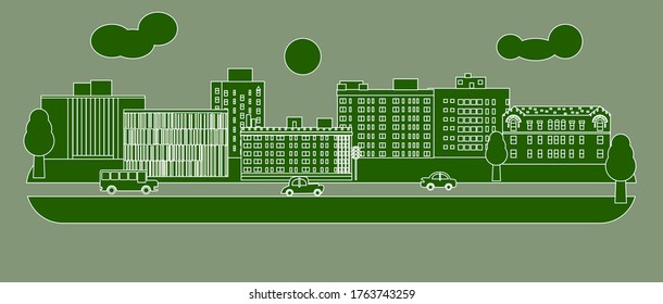 
illustration in style of flat design on the theme of cityscape.