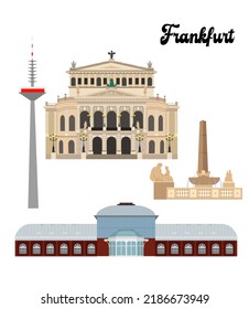 illustration in style of flat design on the theme of Frankfurt.
