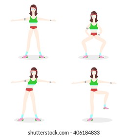illustration style flat design on the theme of sport and a healthy lifestyle.