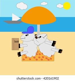 illustration in style of flat design on the theme of nature and summer.