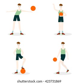 illustration style flat design on the theme of sport and a healthy lifestyle.