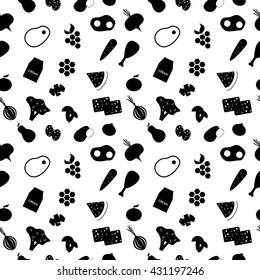 illustration in style of flat design on the theme of food.