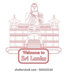 illustration in style of flat design on the theme of Sri Lanka.