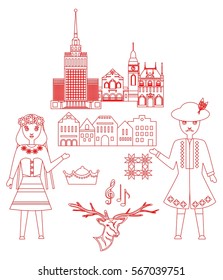 illustration in style of flat design on the theme of poland.